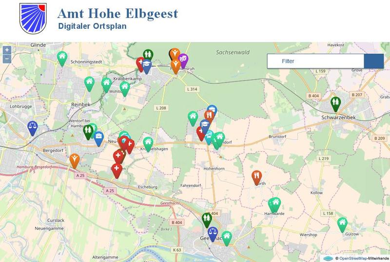 Digitaler Ortsplan Amt Hohe Elbgeest
