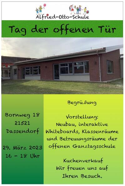Plakat Tag der offenen Tür Grundschule Dassendorf