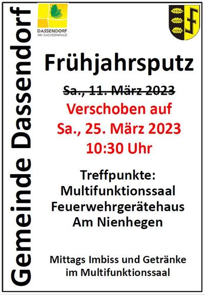 Plakat Frühjahrsputz Dassendorf