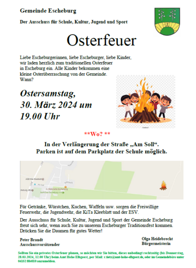 Plakat Osterfeuer Escheburg
