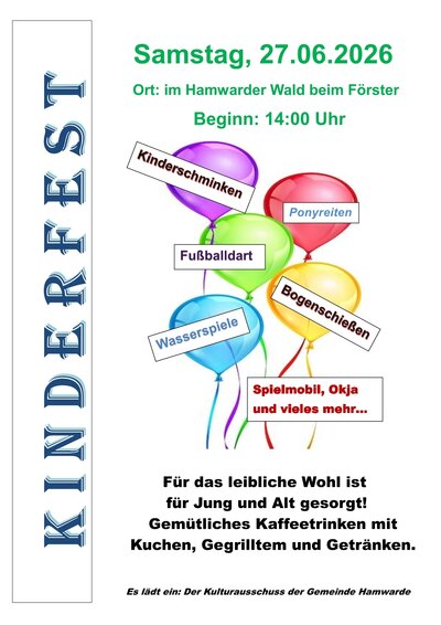 Kinderfest am 27.06. ab 14 Uhr