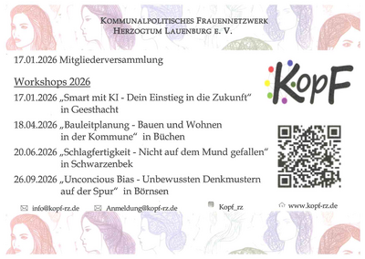 Bild vergr&ouml;&szlig;ern: Das kommunalpolitische Frauennetz KopF Herzogtum Lauenburg - Programm 2026